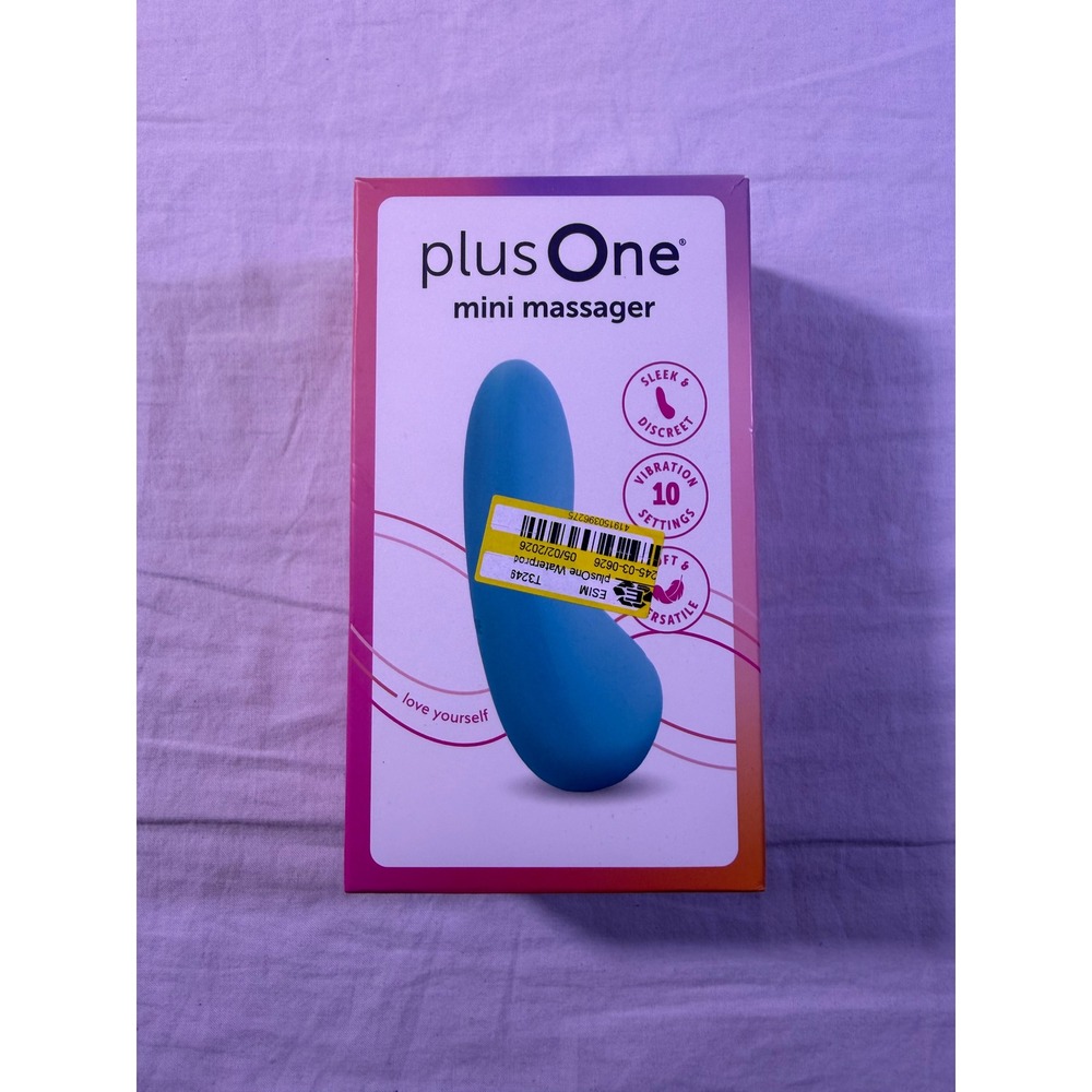 plusOne Mini Massager Women Blue NEW - Open Box Waterproof 10 Settings